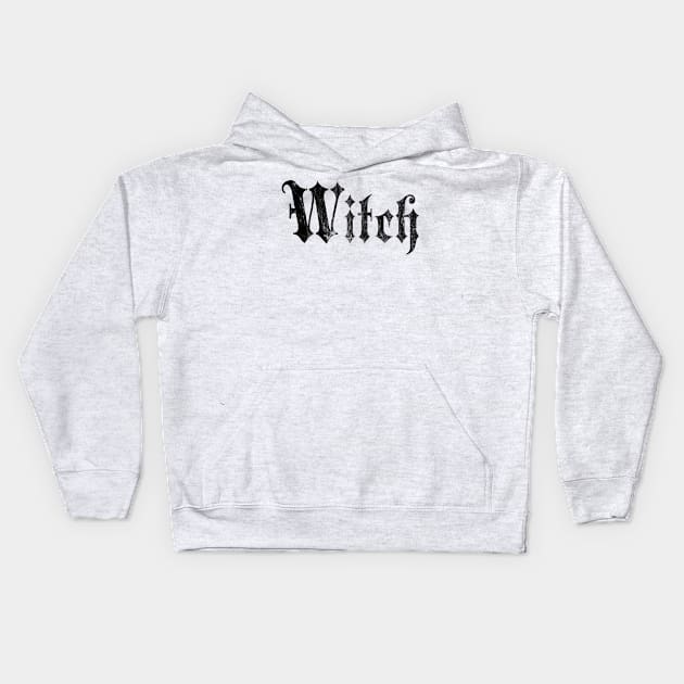 Witch - Black Gothic Design Kids Hoodie by bumblefuzzies